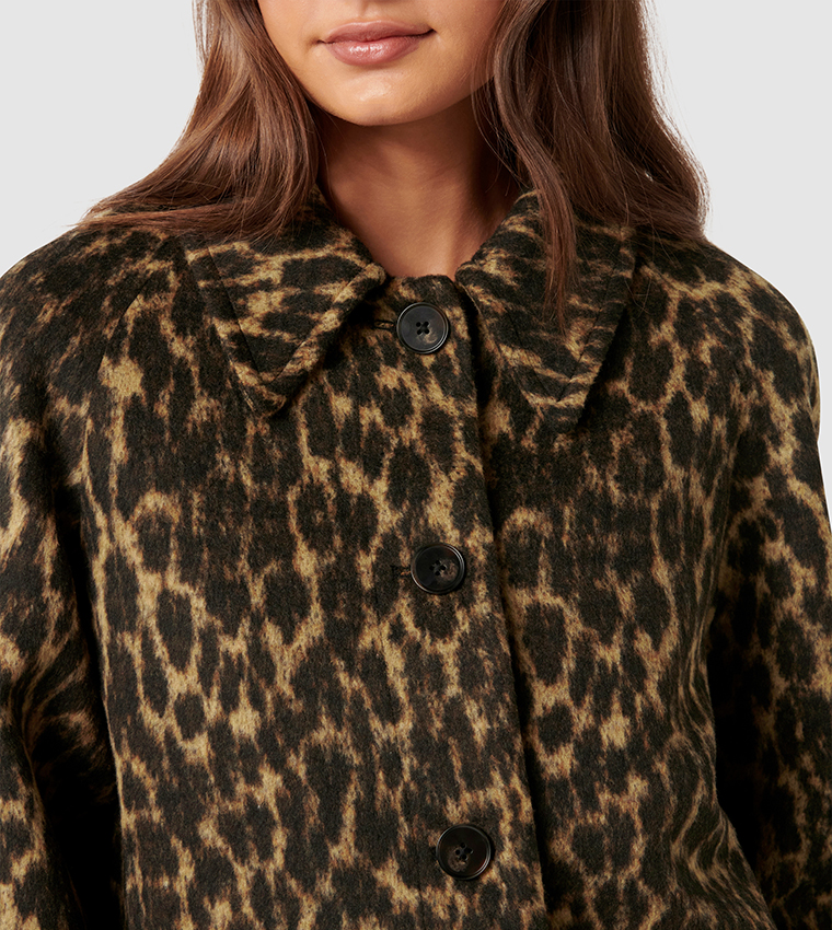 SLATER Crop Leopard Print Jacket