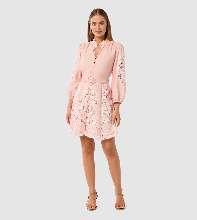 RHI Lace High Neck Mini Dress