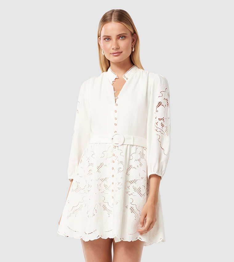 RHI Lace High Neck Mini Dress