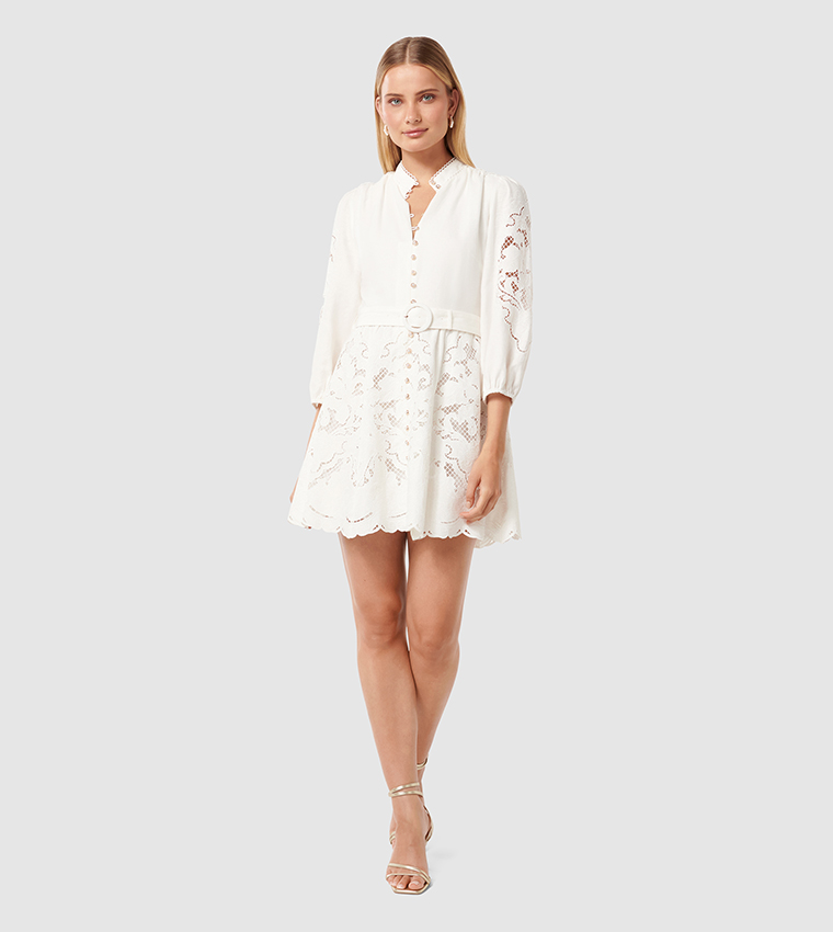 RHI Lace High Neck Mini Dress