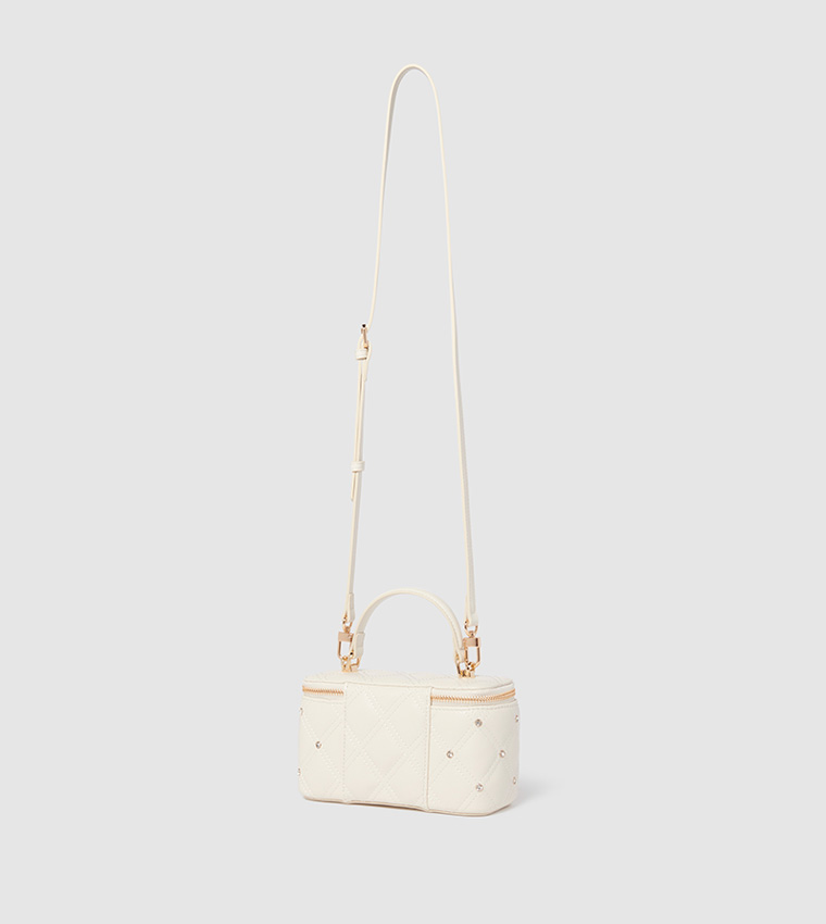 SIGNATURE CLOVER Embellished Top Handle Bag