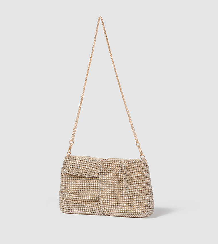 TINA Twist Mesh Embellished Clutch
