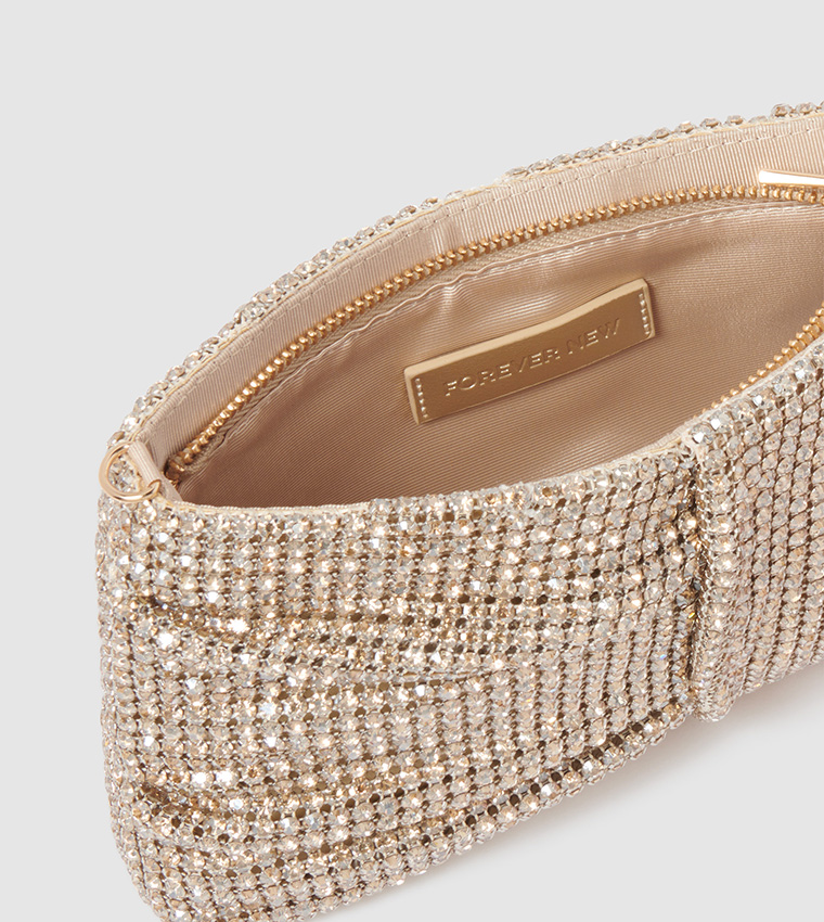 TINA Twist Mesh Embellished Clutch
