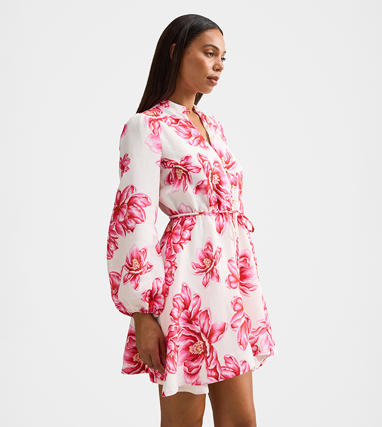 ANNALISE Floral Balloon Sleeves Mini Dress