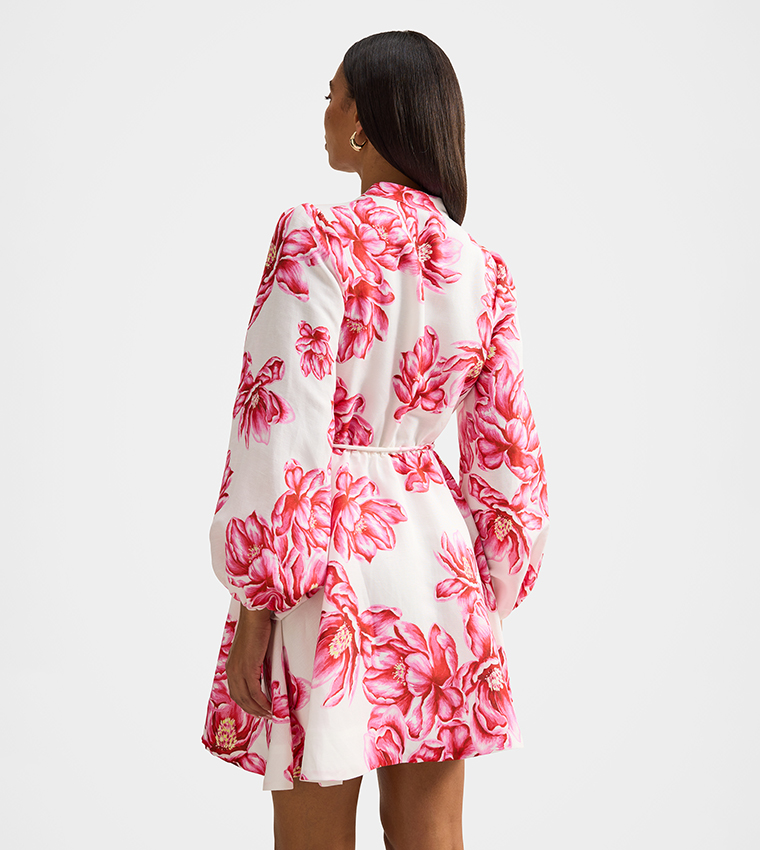 ANNALISE Floral Balloon Sleeves Mini Dress