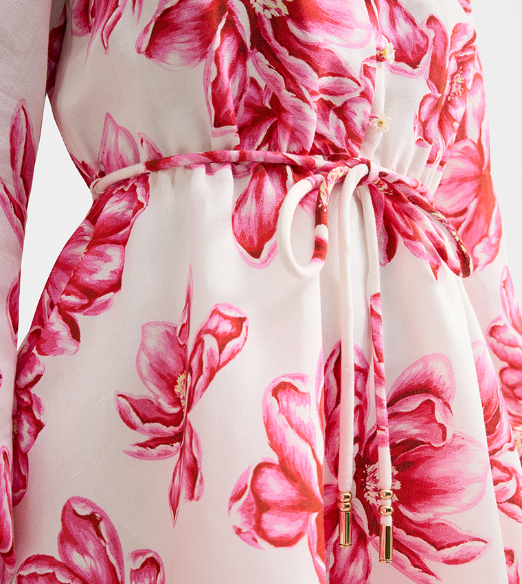 ANNALISE Floral Balloon Sleeves Mini Dress