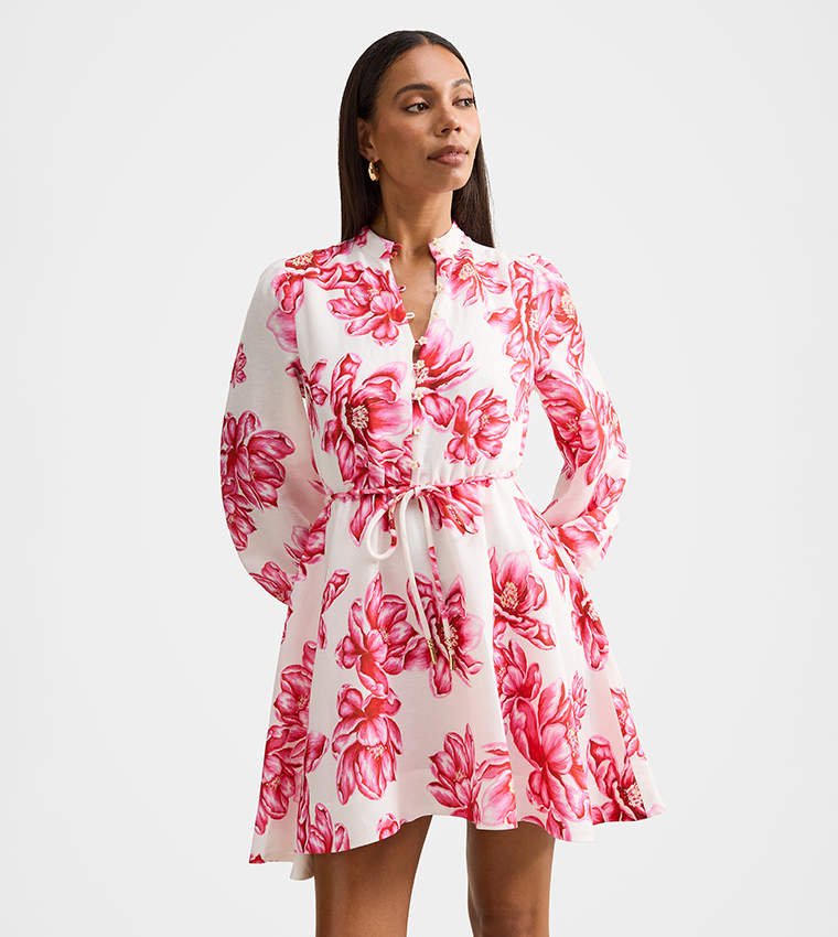 ANNALISE Floral Balloon Sleeves Mini Dress