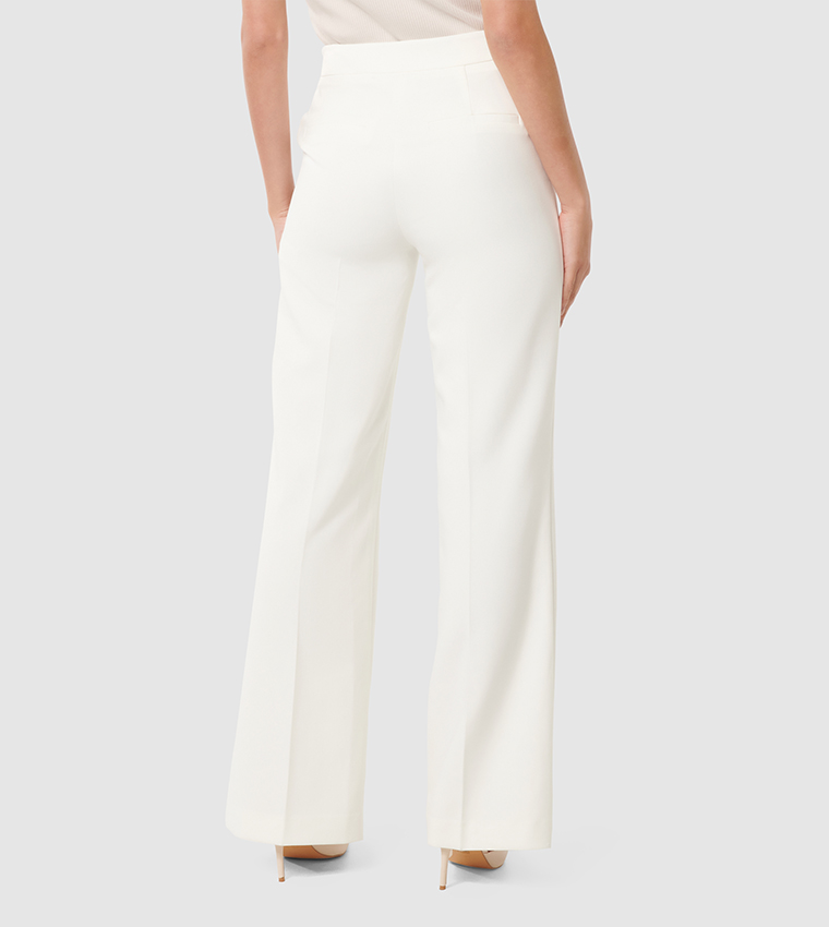 KEHLANI Button Detail Straight Fit Trousers