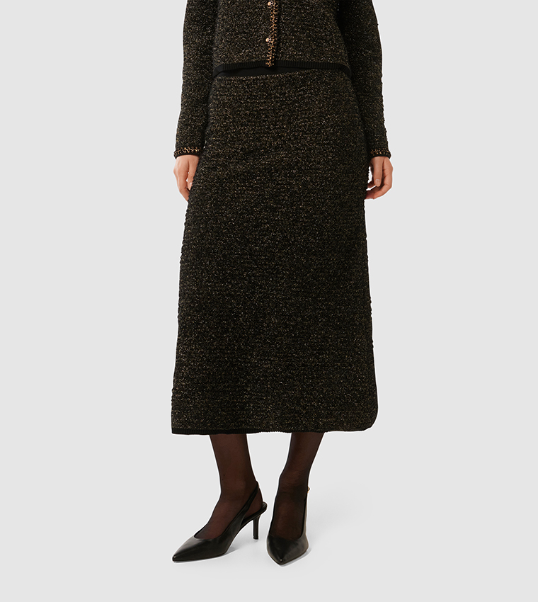 ANAIS Tweed Midi Skirt