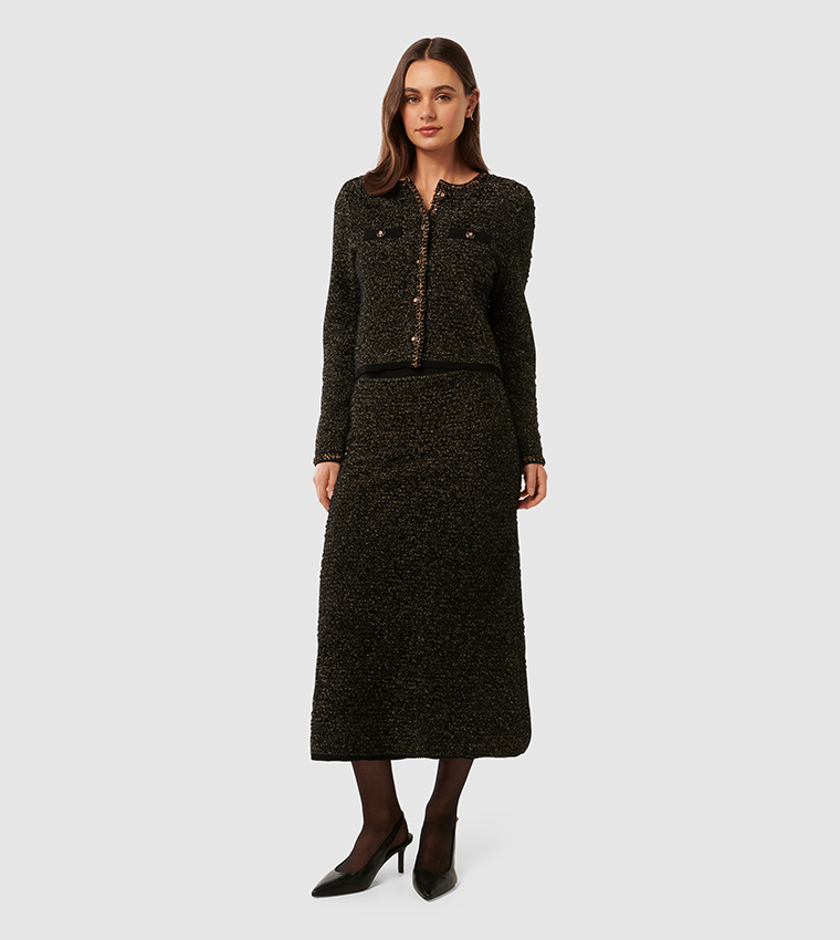 ANAIS Tweed Midi Skirt