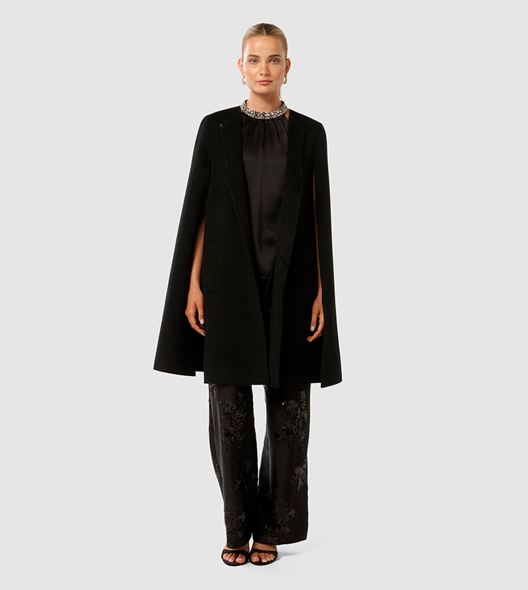 BETH Felled Seam Cape Coat