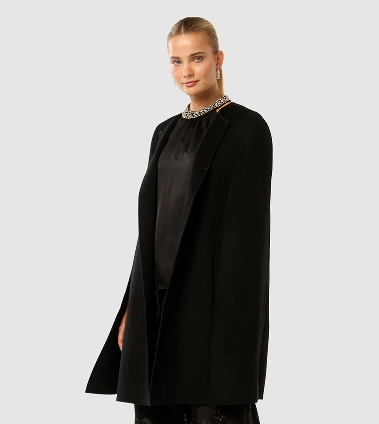 BETH Felled Seam Cape Coat