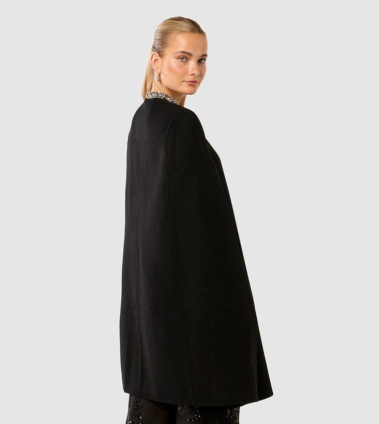 BETH Felled Seam Cape Coat