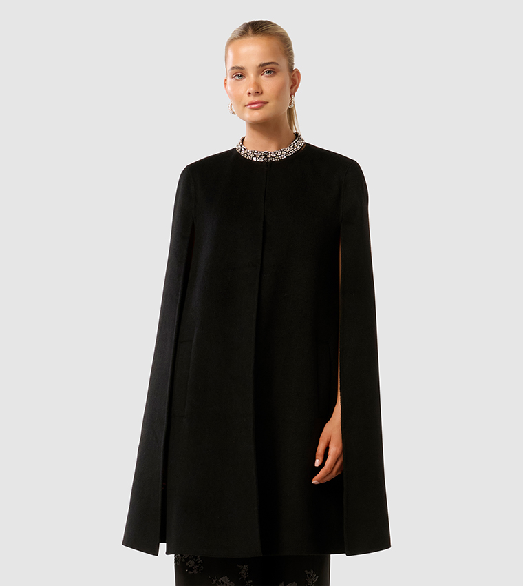BETH Felled Seam Cape Coat