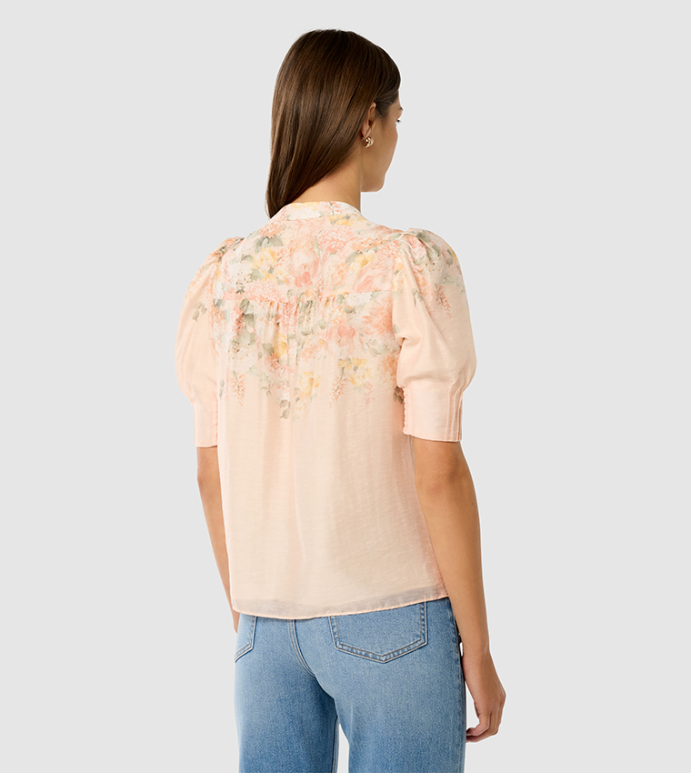 TAHLIA Floral Printed Puff Sleeves Top