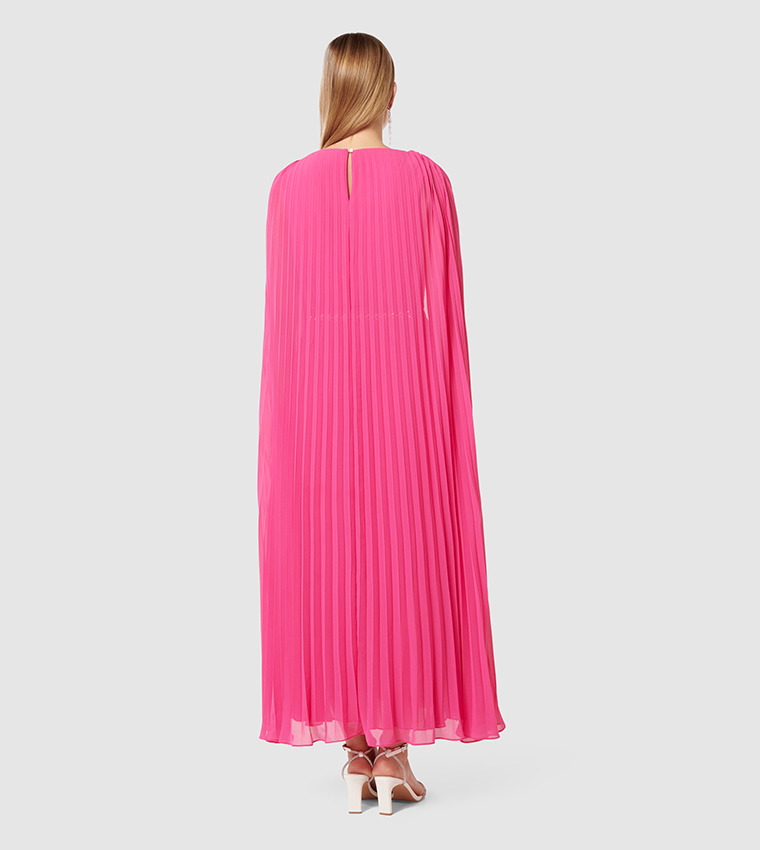 KELLY Pleated Cape Maxi Dress
