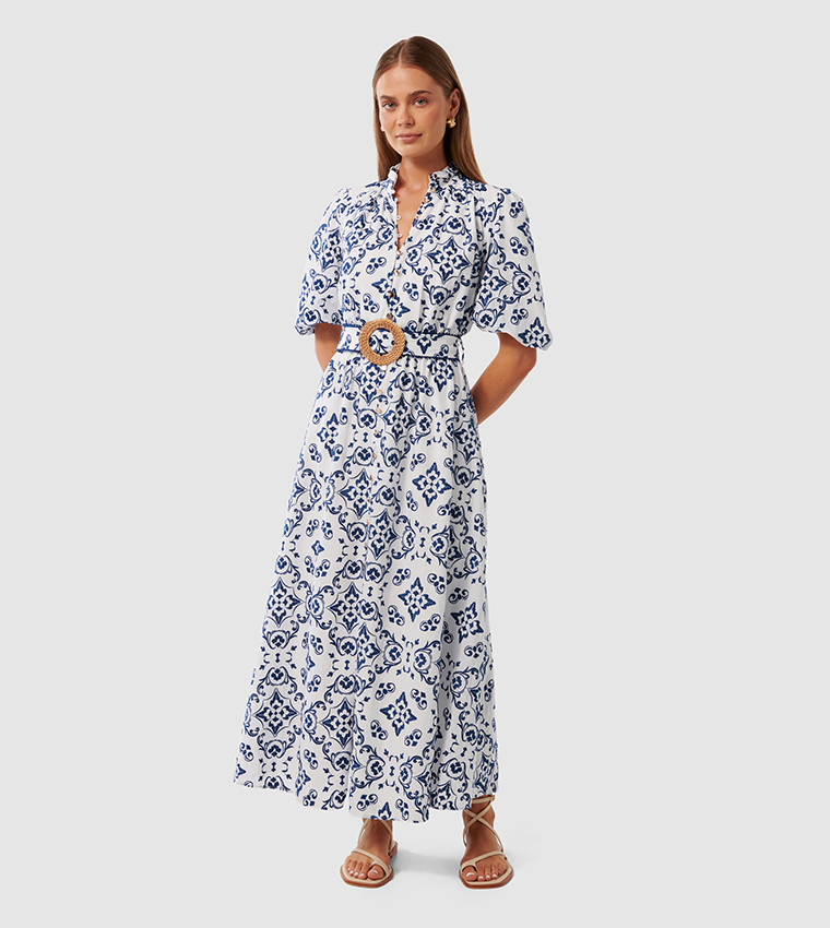 RHIANNON Embroidered Midi Dress