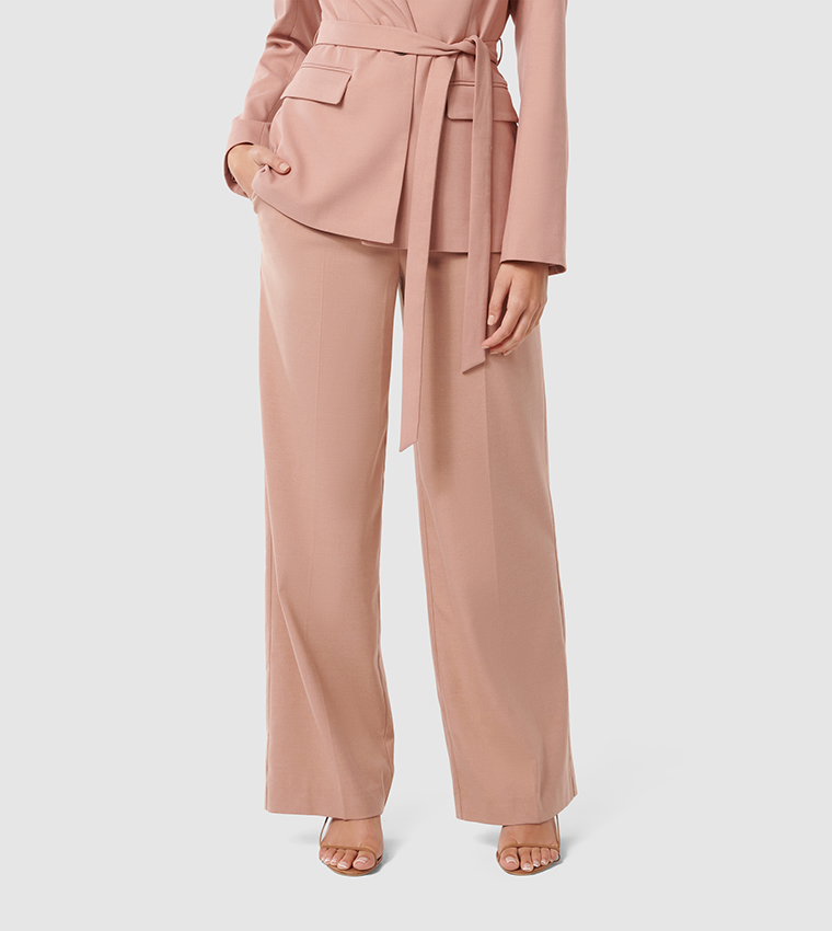 IRIS Solid Straight Fit Trousers