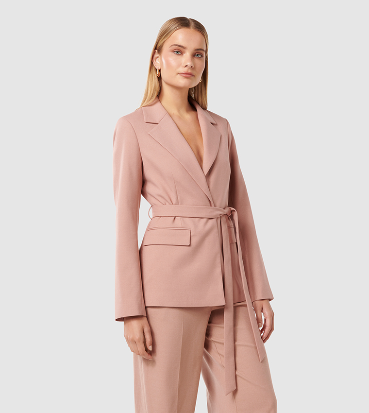 IRIS Single-Breasted Belted Blazer