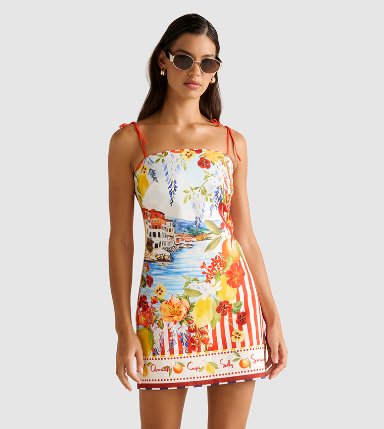 SIERRA Printed Strappy Mini Dress