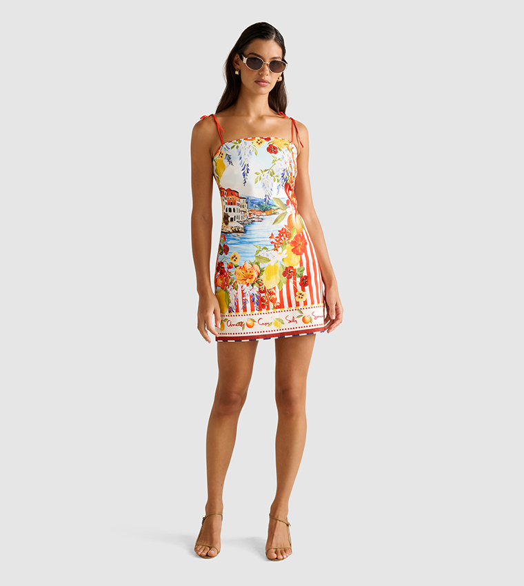 SIERRA Printed Strappy Mini Dress