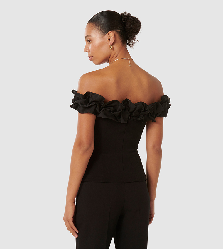 STEPHANIE Ruffle Crepe Top