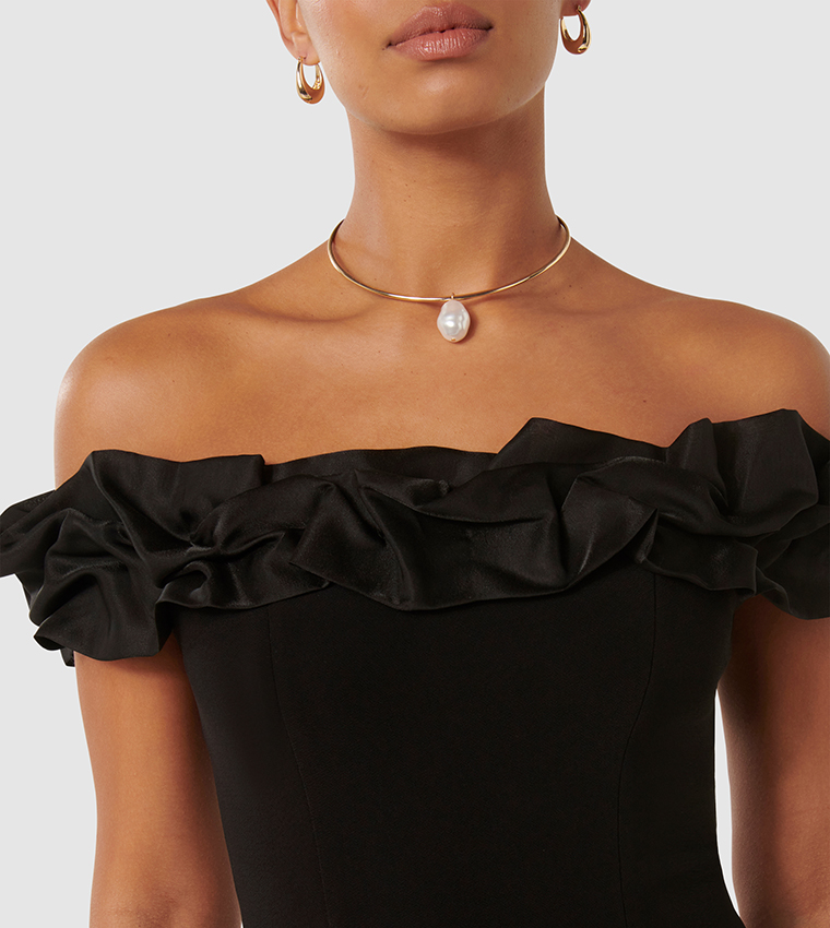 STEPHANIE Ruffle Crepe Top