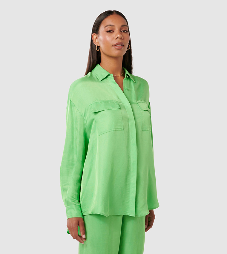 VERITY Hidden Button Placket Relaxed Fit Shirt