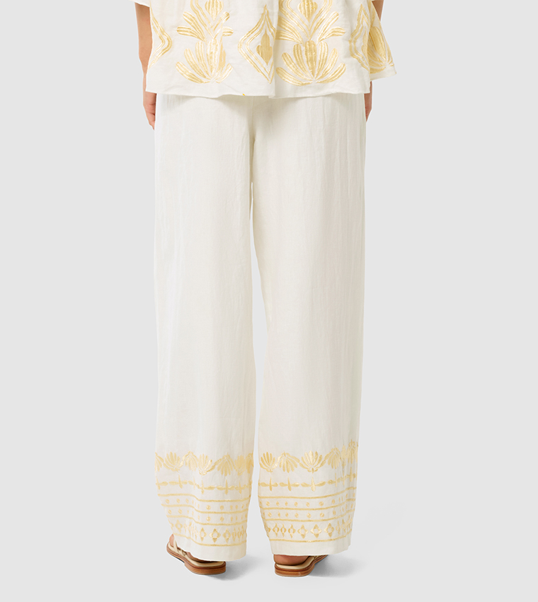 ELINA Embroidered Straight Fit Pants