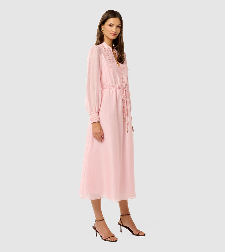 YASMIN Floral Appliqued Midi Dress