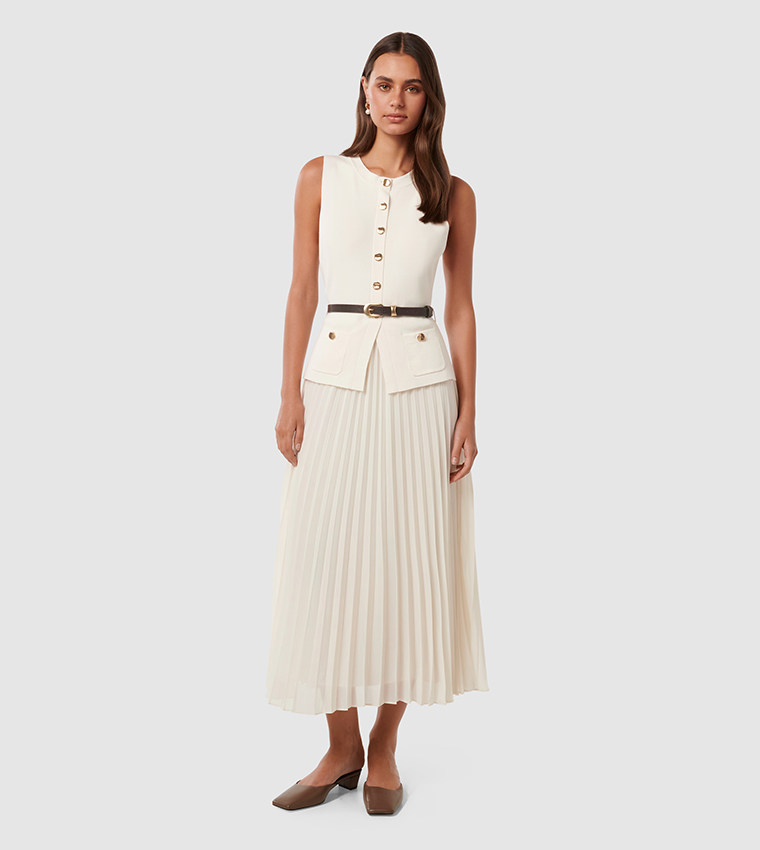 DAPHNE Waistcoat Sleeveless Midi Dress