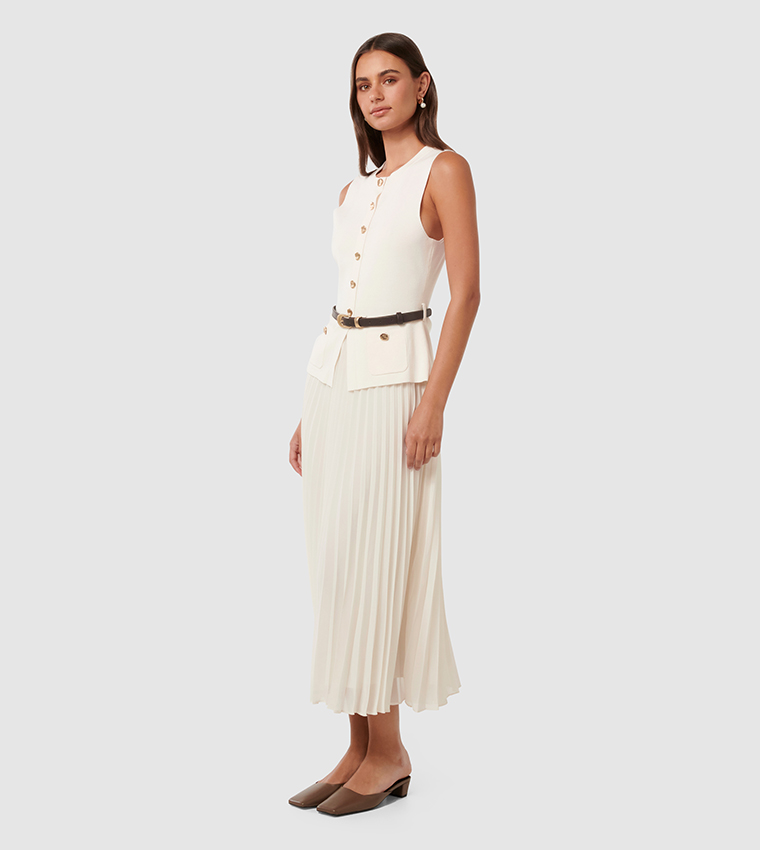DAPHNE Waistcoat Sleeveless Midi Dress