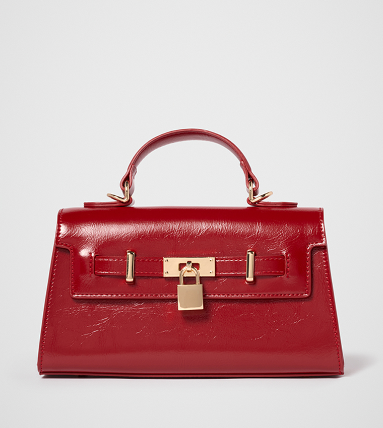 LIANA Lock Detail Top Handle Bag