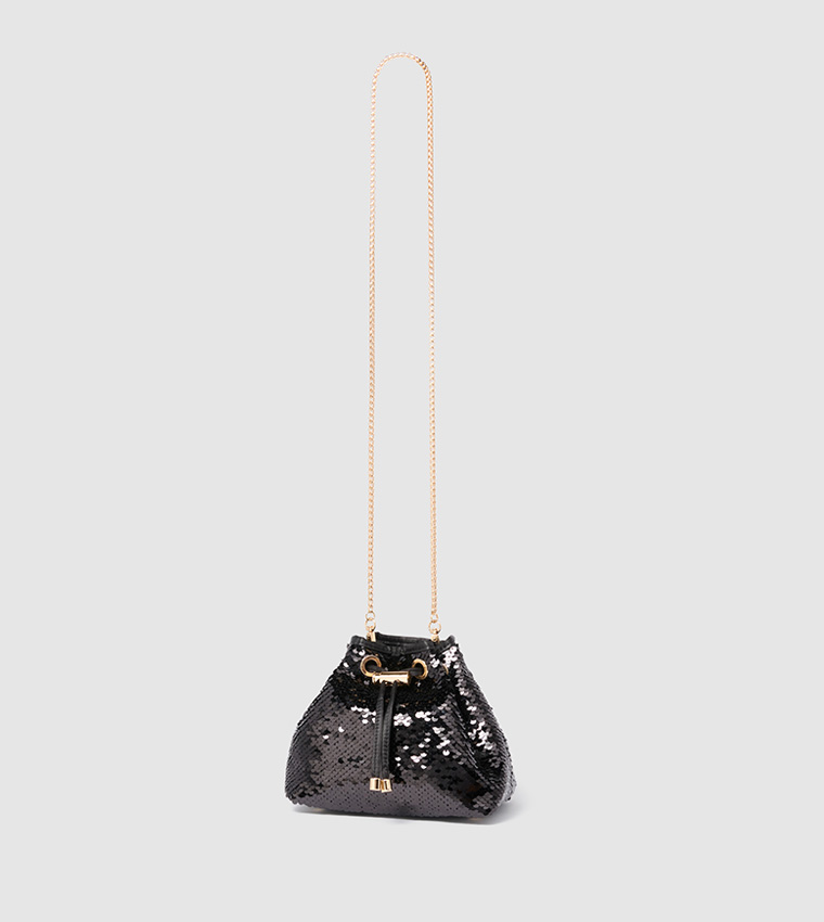 STELLA Sequined Drawstring Bag