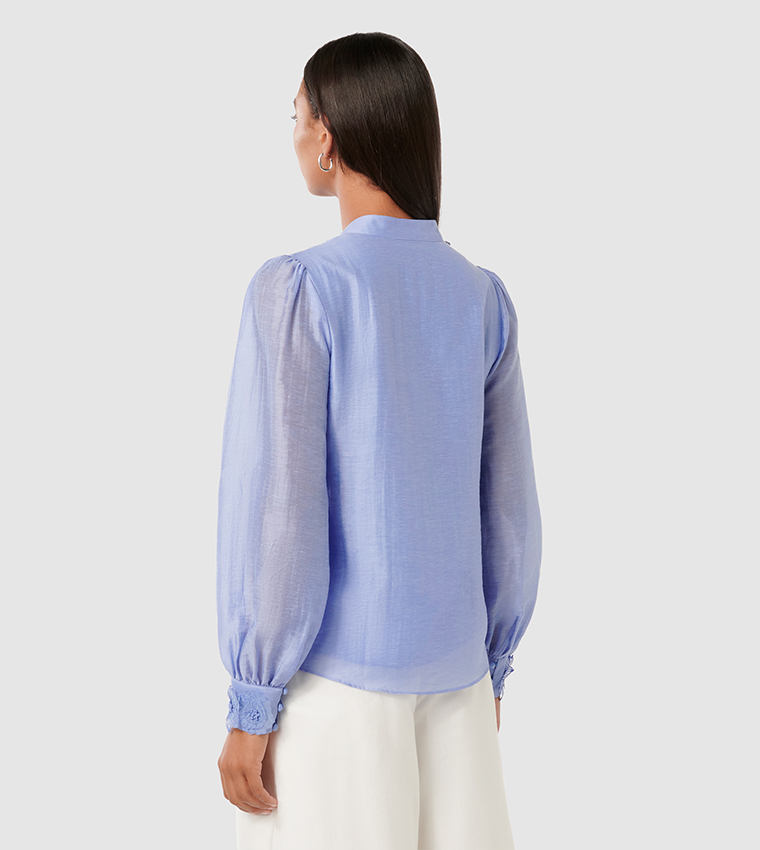 INDIGO Appliqued Long Sleeves Top