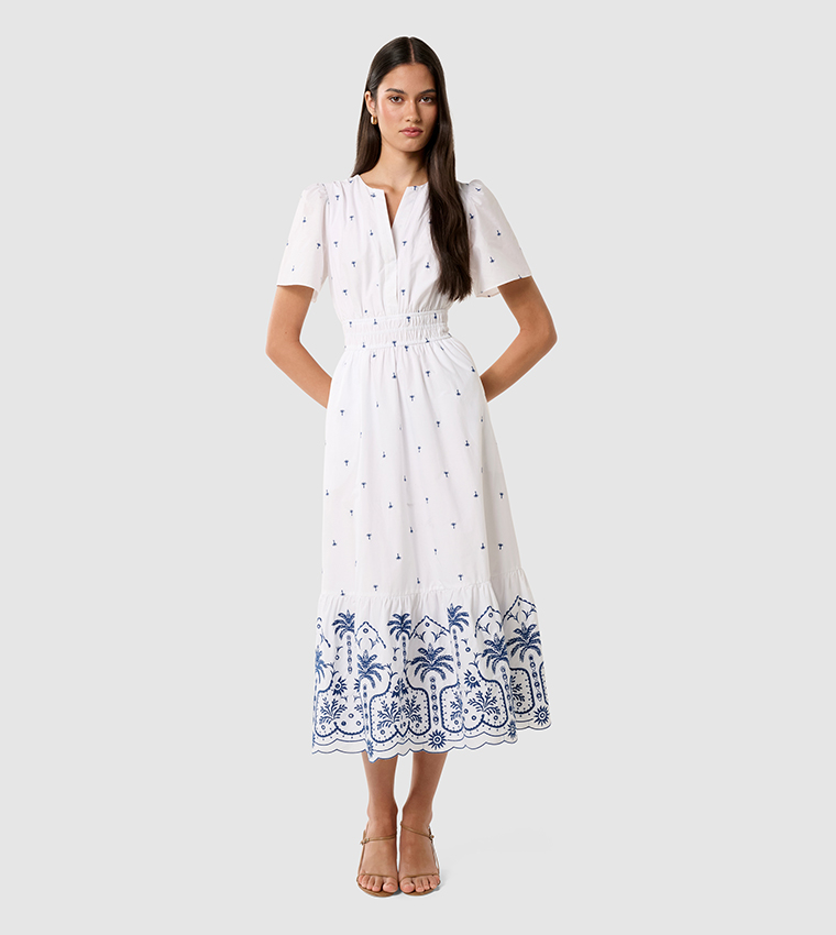 ELEANOR Embroidered Midi Dress