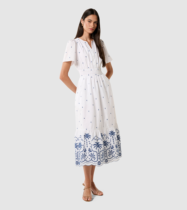 ELEANOR Embroidered Midi Dress