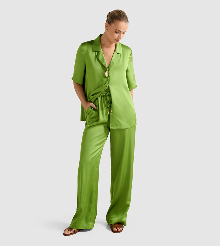 JENNA Drawstring Waist Wide Leg Pants