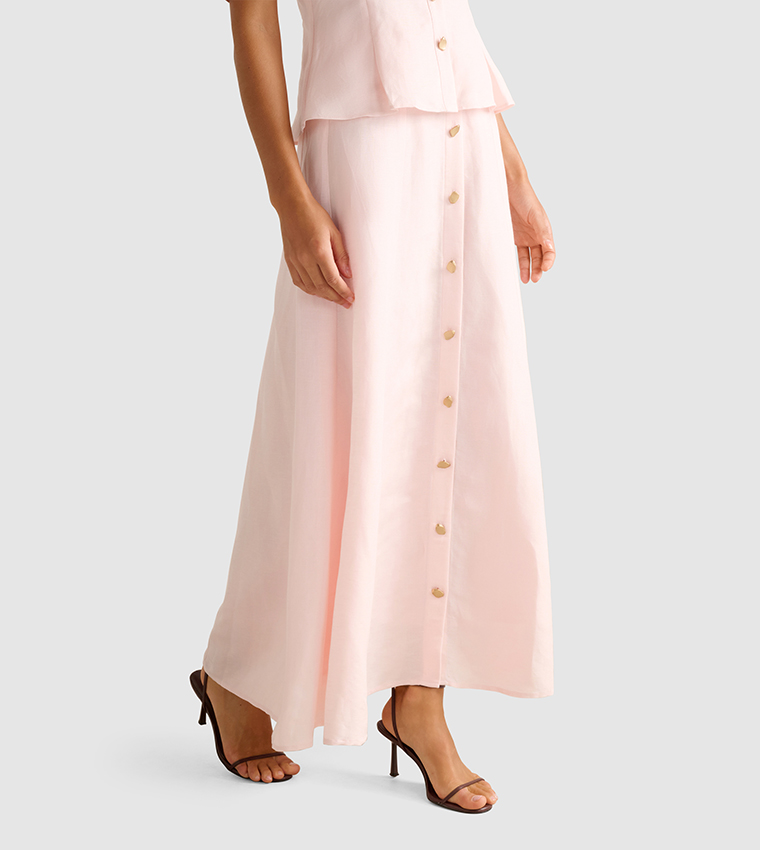 FOSTER Button Detail Maxi Skirt
