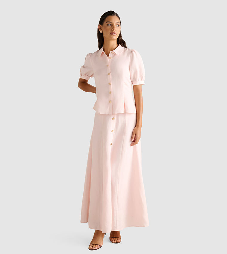 FOSTER Button Detail Maxi Skirt