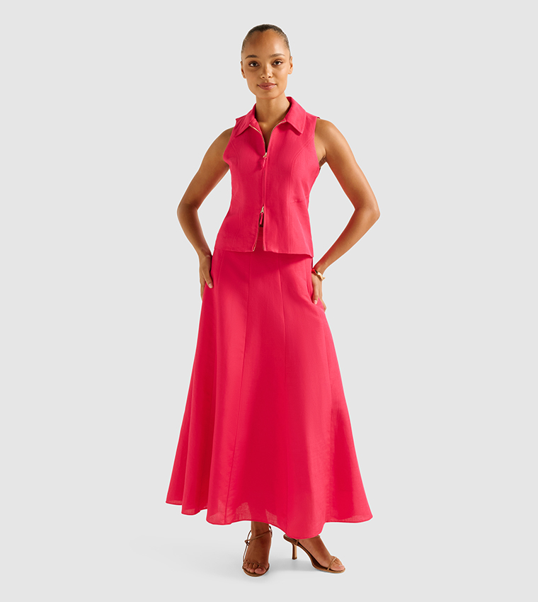 FELICITY Zip Front Sleeveless Top