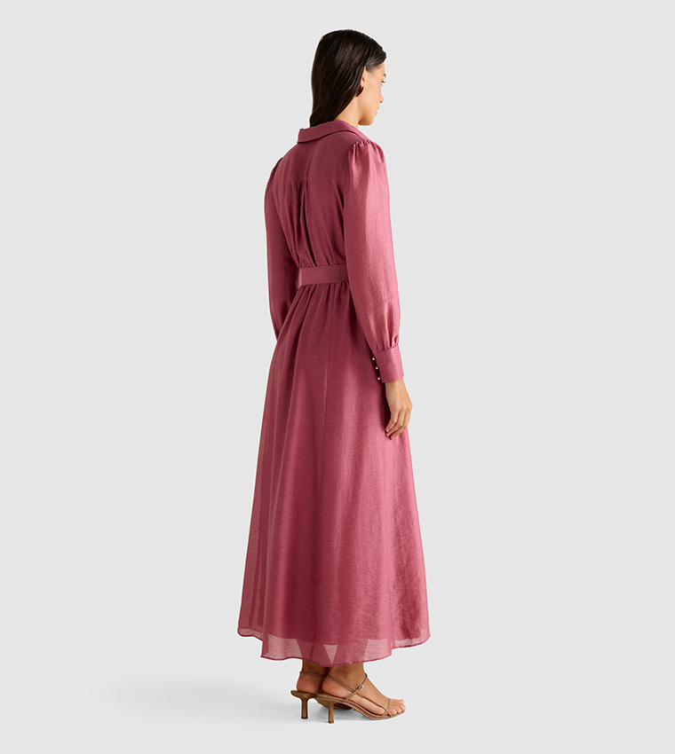 MACY Belted Midi Shirt Dress