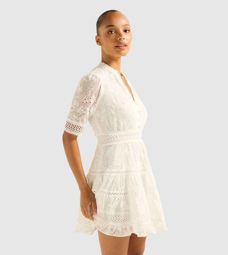 LILLIAN Trim Skater Mini Dress