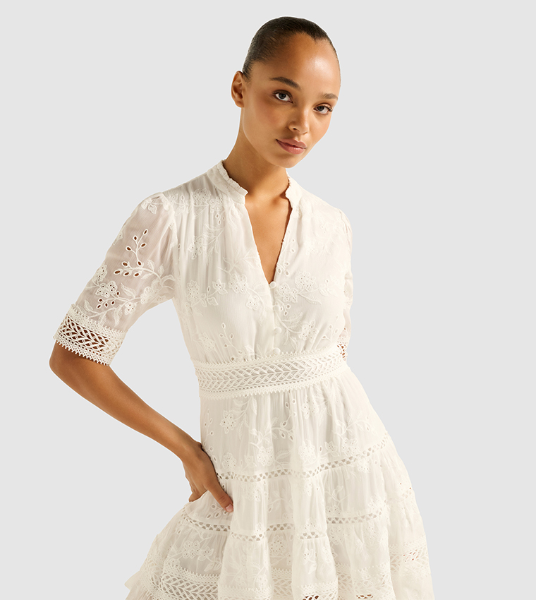 LILLIAN Trim Skater Mini Dress
