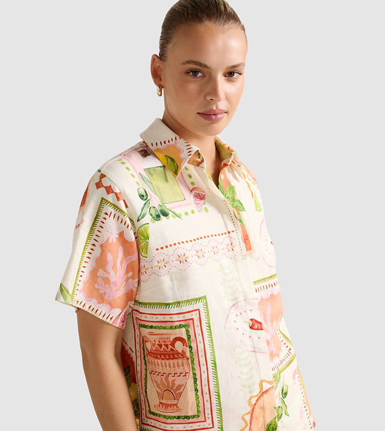 OLA Printed Oversized Shirt