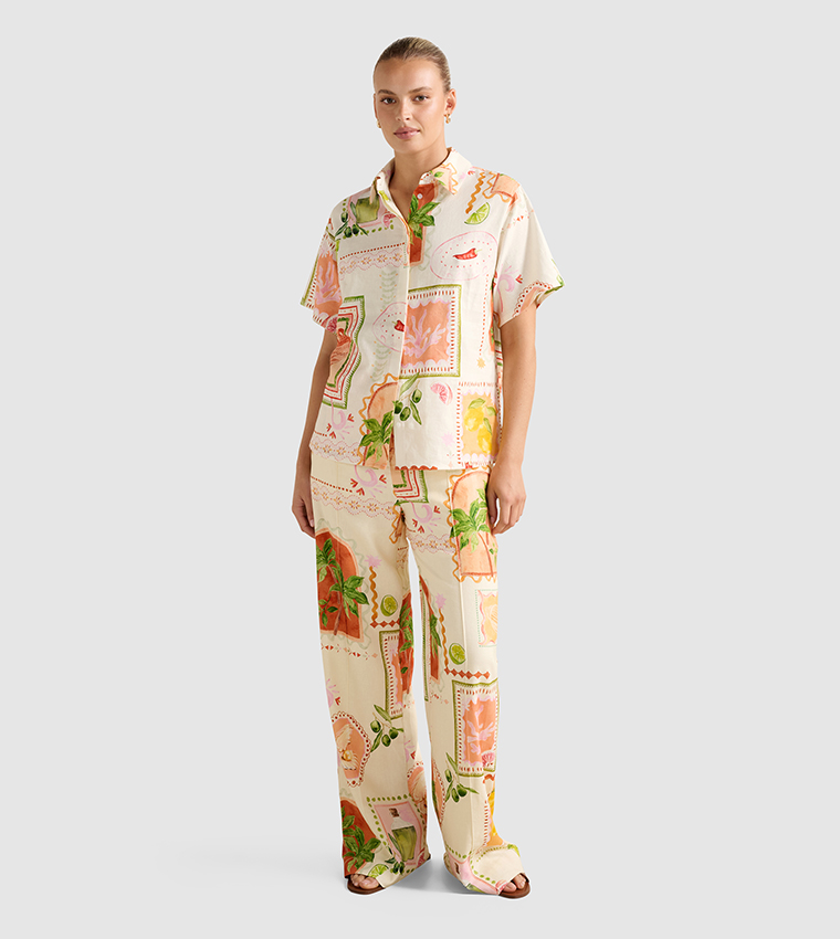 OLA Printed Oversized Shirt