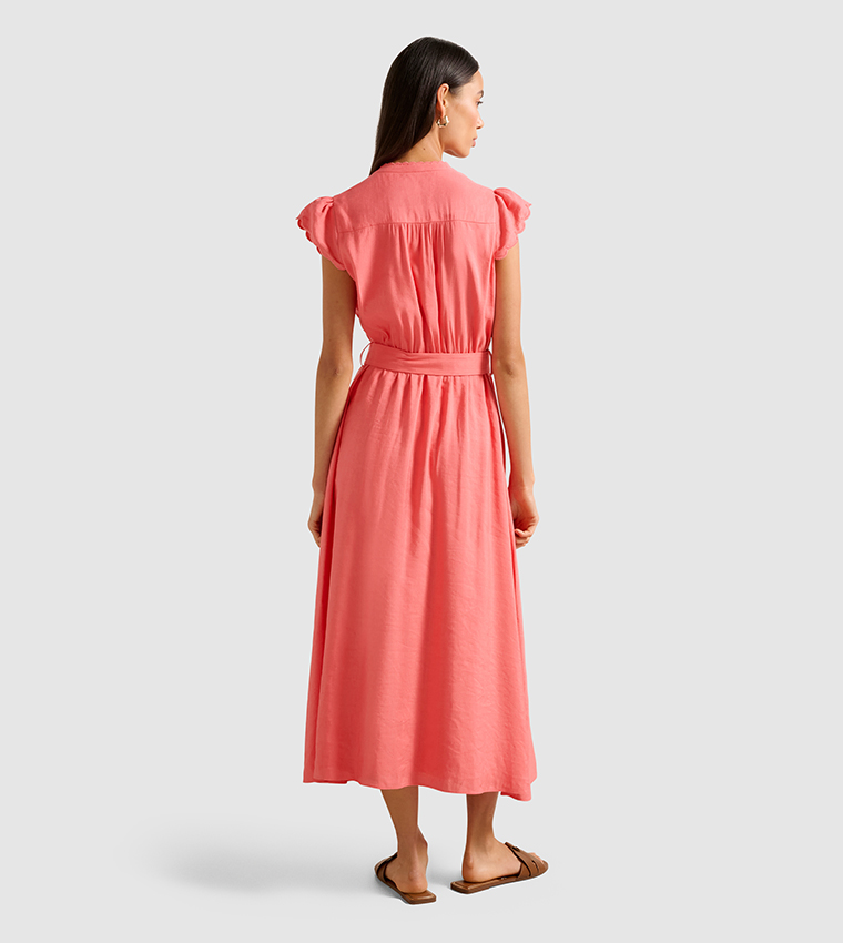 SERAFINA Scallop Edge Midi Dress