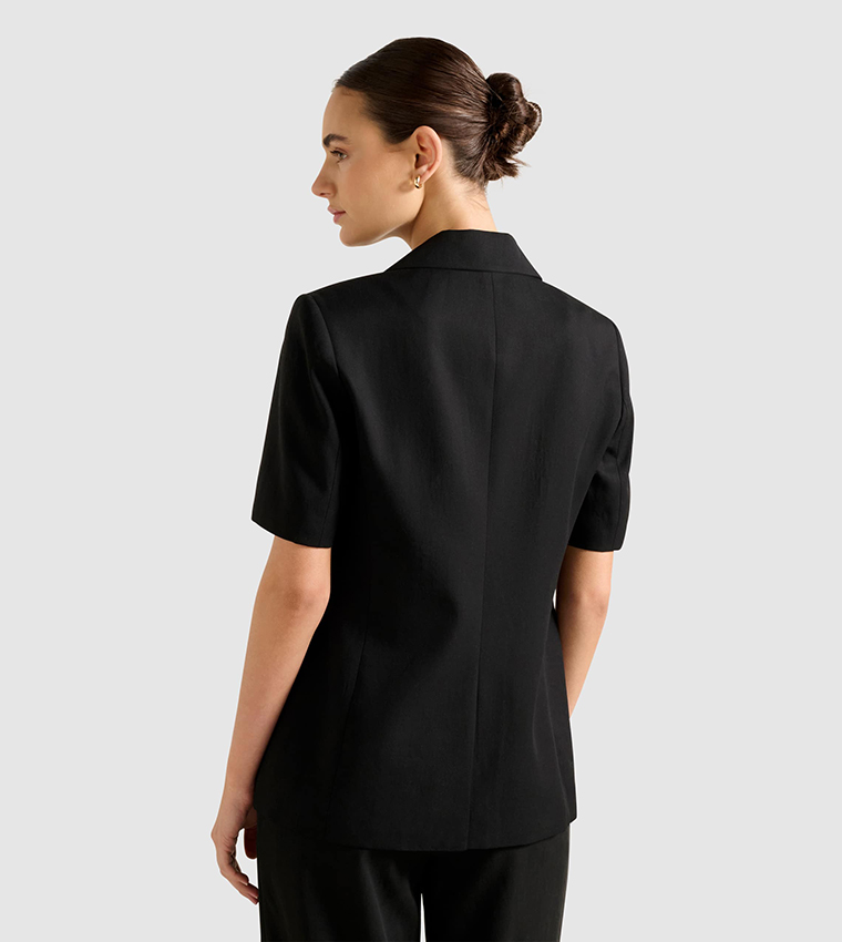 LIVIA Solid Short Sleeves Blazer