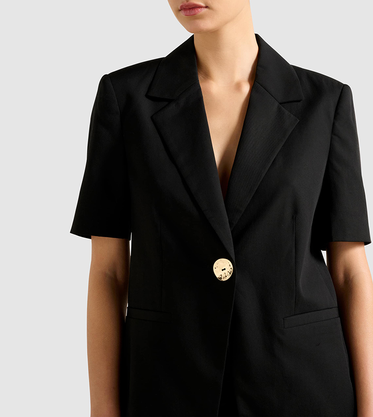 LIVIA Solid Short Sleeves Blazer