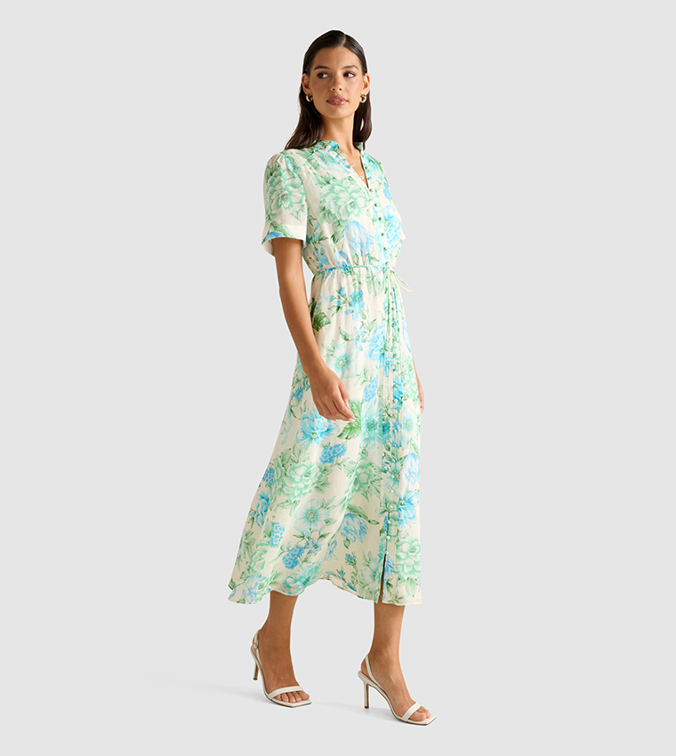 JODIE Printed Skater Midi Dress